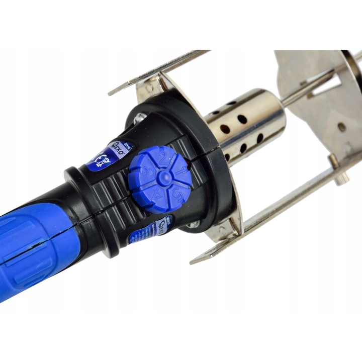 Geko G81210 KD1505 hőszigetelő vágó polisztirol lapok vágásához, 250W, 5 hőmérsékletfokozat 100–450°C, pengehossz állítás 15–100 mm, Fekete/Kék, 1 db