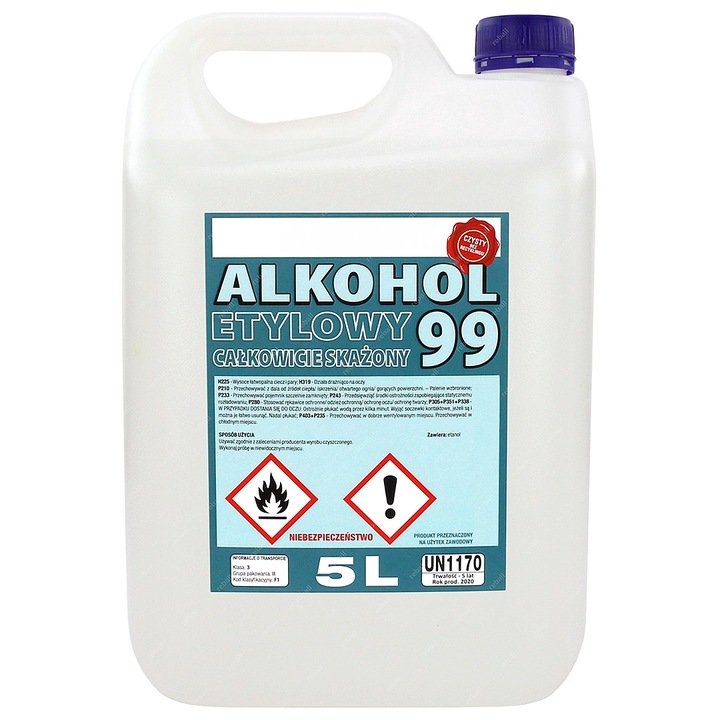 Alcool etilic 99,9% Michor, 5L, utilizare ca solvent si dezinfectant