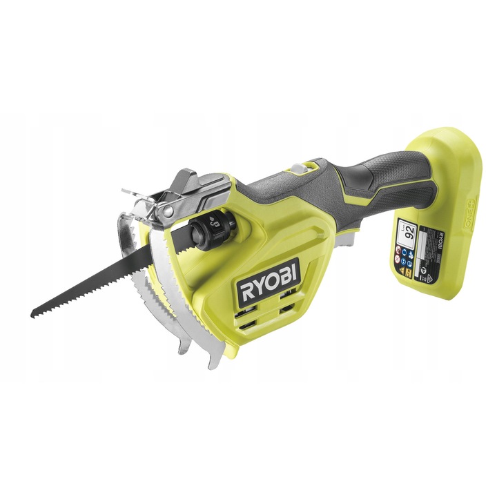 Ryobi RY18PSA-0 orrfűrész, ágvágó pofával 80mm-es ágak vágásához, 18V ONE+ tápellátás (akkumulátor nélkül), zöld, 1 db