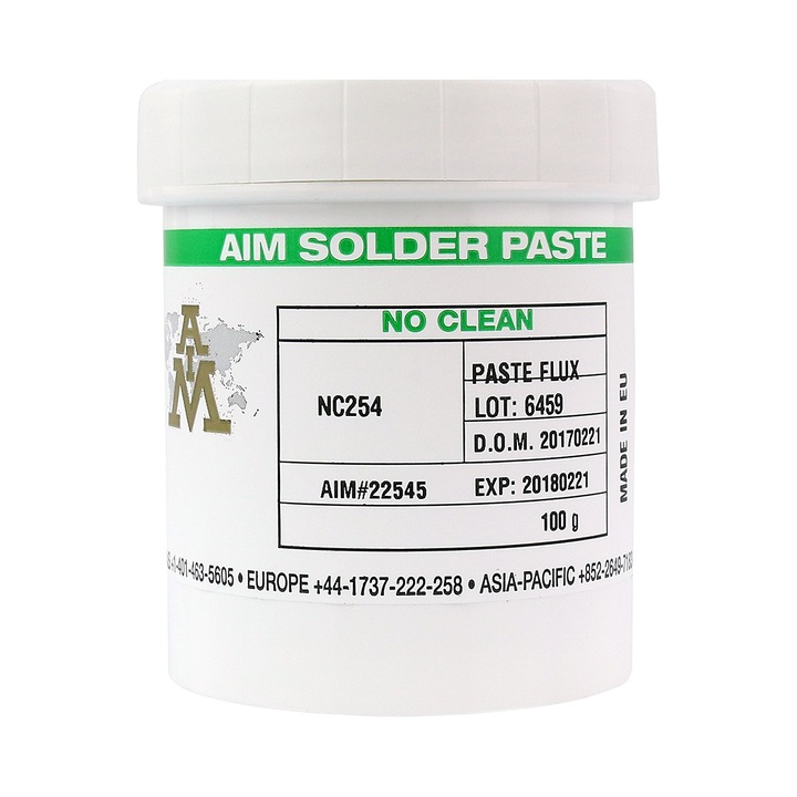Паста за запояване AiM NC254 100g, тип no-clean, за BGA и SMD
