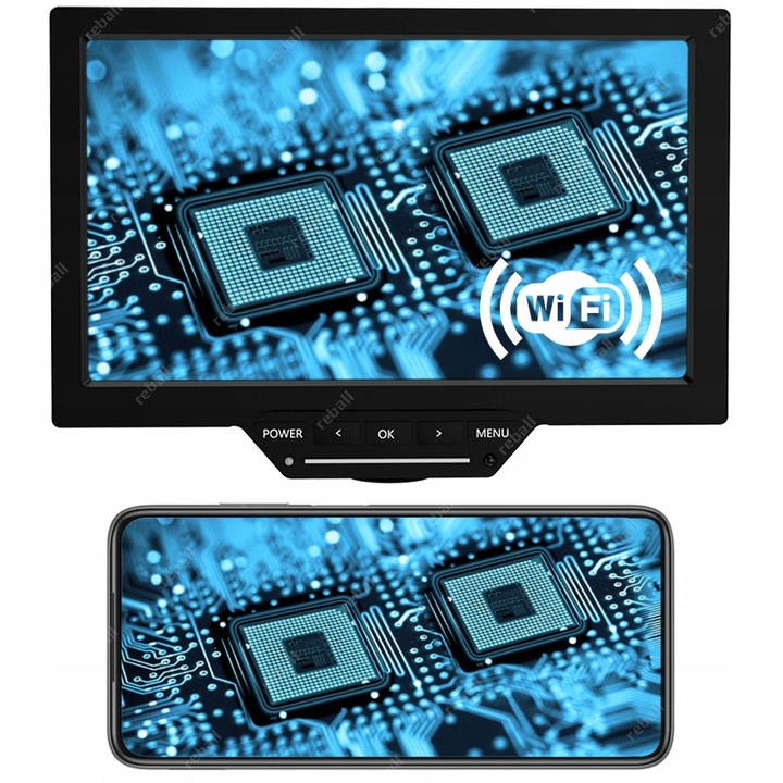 Монитор 10,1" Reball YS010W Full HD, WiFi, USB, HDMI, 175x250mm, за стереоскопичен микроскоп