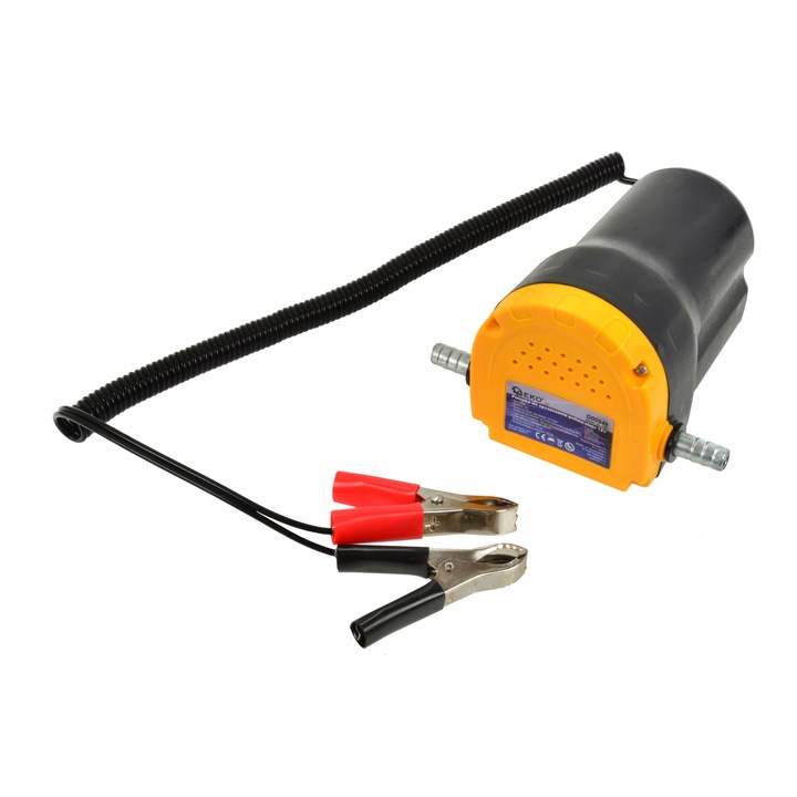 Помпа за трансфер на гориво 12V Geko, 60W, 4л/мин, комплект с маркуч за засмукване и маркуч за източване