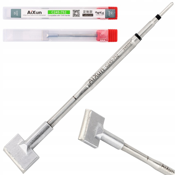 Forrasztópáka tartozékok, Reball, Grot AIXUN C245 752, kompatibilis JBC, YIHUA, SUGON, 2x típusú heggyel