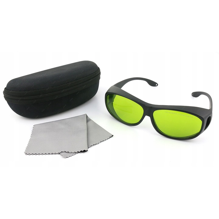 Ochelari de protectie Reball, densitate optica OD6+, pentru laser, set cu etui si stergator din microfibra