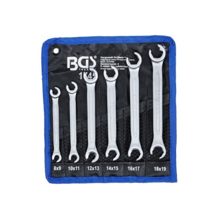 Set chei deschise cu cap dublu BGS 8x9mm - 18x19mm, 6 bucati