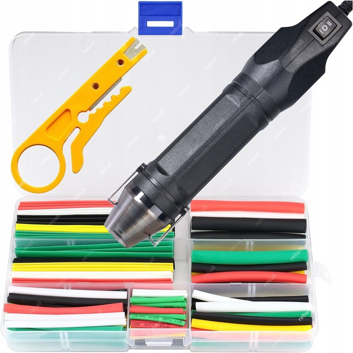 Set pistol aer cald YIHUA 8858-3, 140W/300W, cu 140 tuburi termocontractibile colorate