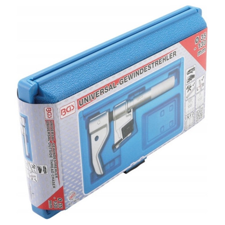 Metrikus és colos menetjavító szerszám, BGS Technic, méretek 35x130mm, kompakt kivitel