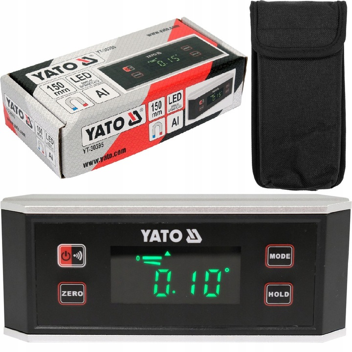 Електронен нивелир Yato 150 мм, алуминиев, с LED осветление, магнити, с калъф