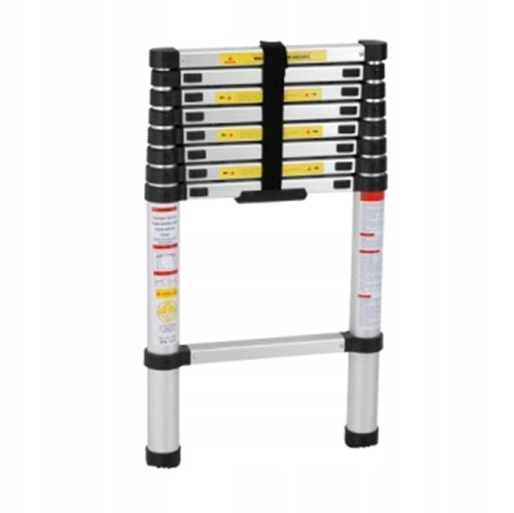 GMP teleszkópos létra, 3,2m, 10 fokos, 150kg teherbírás, ezüst