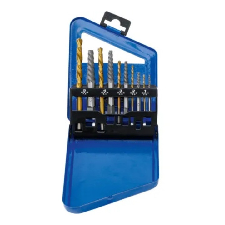 Törött csavar kiszedő készlet BGS Technic, 2-7.5mm + fúrók, tytan