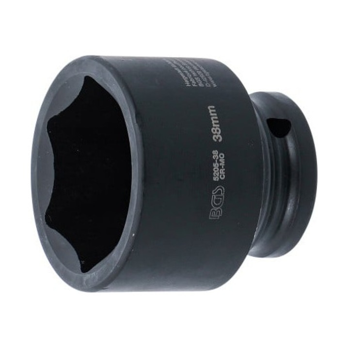 Cheie cu nasada 36 mm, BGS, 1/2", 6-kat, pentru lucru manual si udar, 38 mm