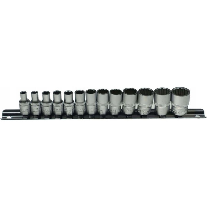 Set de chei 12-puncte 1/4", 12 bucati, 4-14mm, JBM