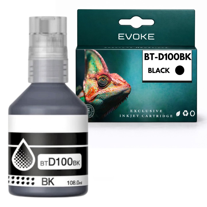 Kompatibilis patron Brother D100 BTD100 nyomtatóhoz, fekete, 100 ml, 7500 oldal, kompatibilis a DCP-T230 T430W T435W T436W T530DW modellekkel