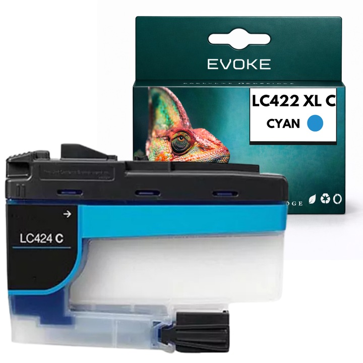 Kompatibilis patron Brother LC424 LC-424XLC cián 10 ml nyomtatóhoz, kompatibilis a DCP-J1200W DCP-J1200WE modellekkel