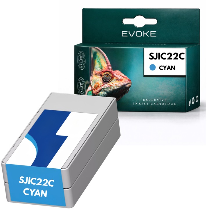 Kompatibilis patron Epson SJIC22 C33S020602 cián 34 ml nyomtatóhoz, kompatibilis a ColorWorks TM-C3500-zal