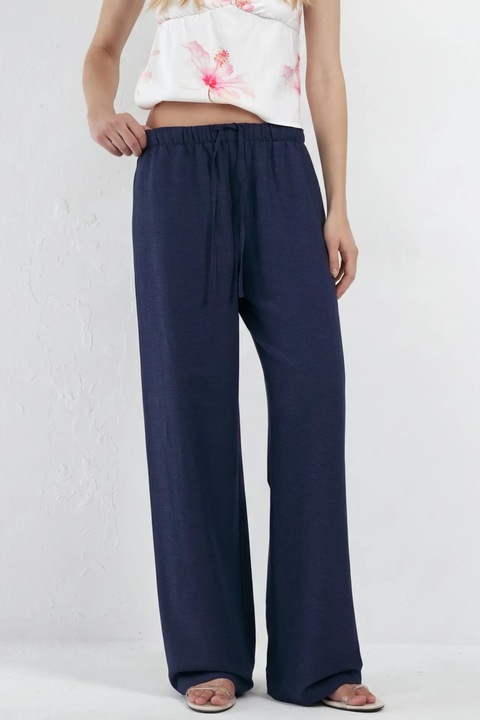 Pantaloni dama HiCCUP, albastru marin, in
