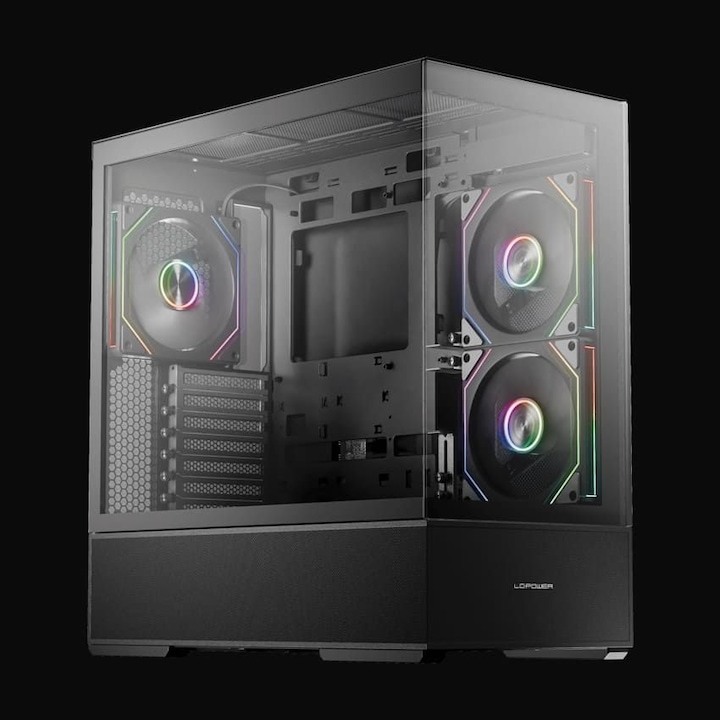 Carcasa MidiTower MSI MAG PANO 100R PZ, neagra, 518,7x290x482mm