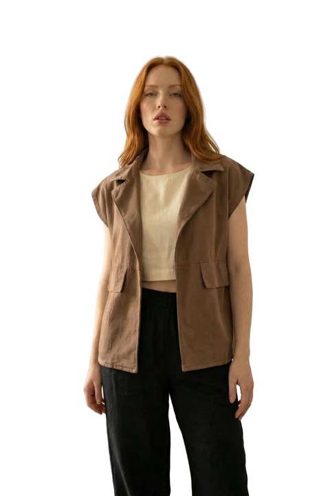 Vesta dama, MyFashion, Maro nuc, Bumbac, L INTL