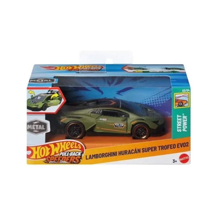 Masinuta Hot Wheels Pull-back Speeders - Lamborghini Huracan Super Trofeo EV02