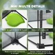 PawHut Terariu pentru Reptile Ridicat cu Incuietoare si Termometru, din Sticla si Plasa Metalica, 50x30x25 cm, Negru