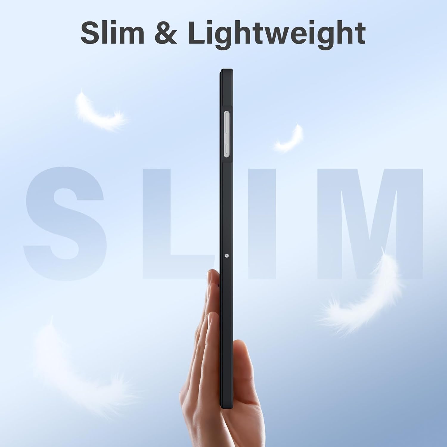 Husa pentru Samsung Galaxy Tab A11+ Plus 2025 / A9+ Plus 2023 11 inch, cu somn/trezire automata, design pliabil in trei pozitii, capac magnetic flip, din piele ecologica PU si carcasa PC, negru