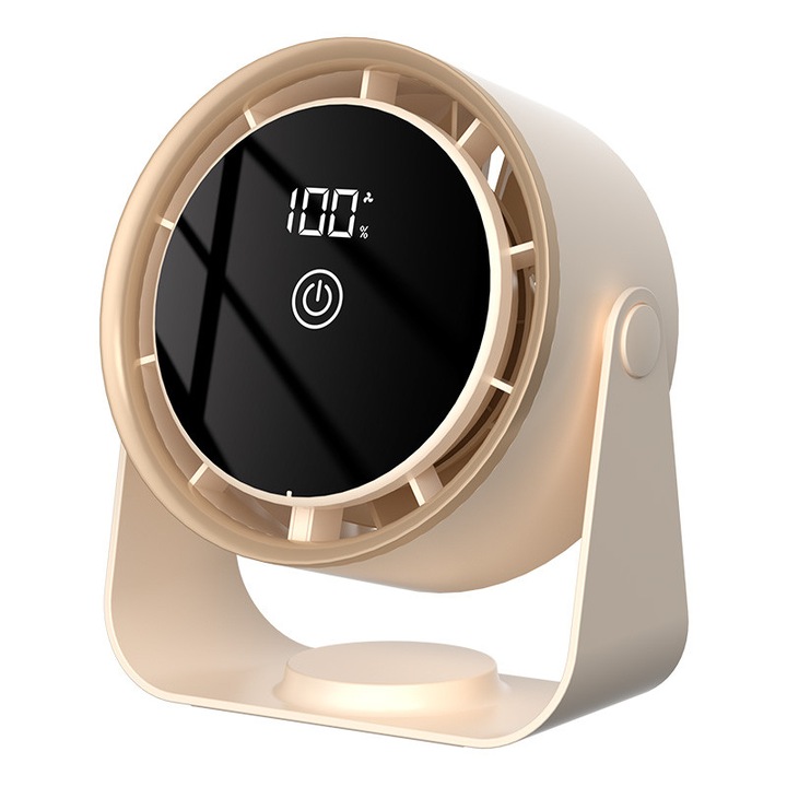 Air Circulator Desk Fan 100 Speeds Digital Display Quiet Table Fan for Bedroom, Home and Office, Cooling,5W,4000mAh, Rechargeable Battery, Wall-Mouted Design, White,17.4x 8.4 x 19cm