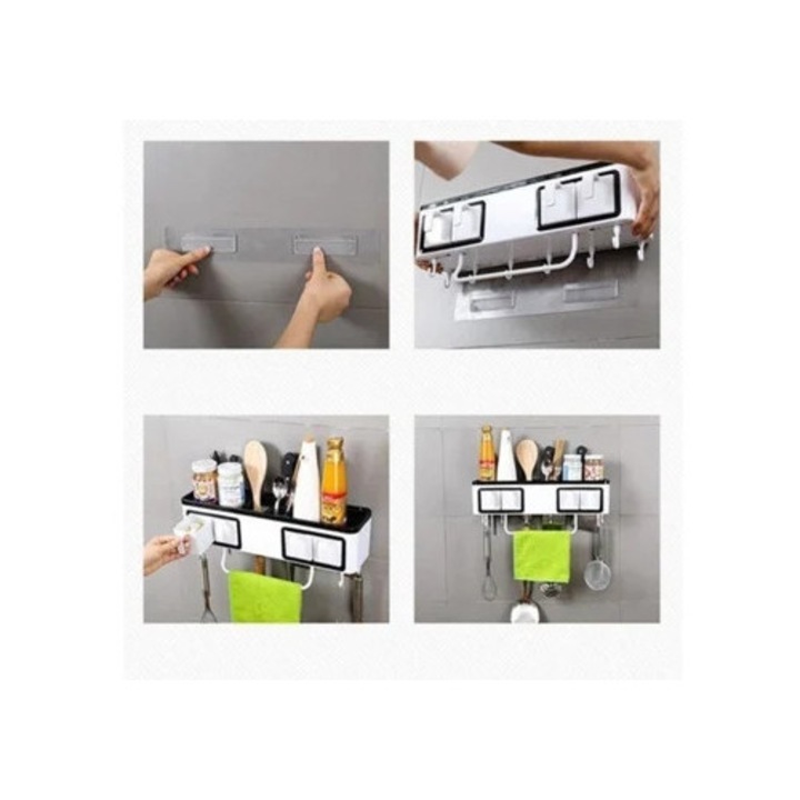 Raft de bucatarie multifunctional montat pe perete