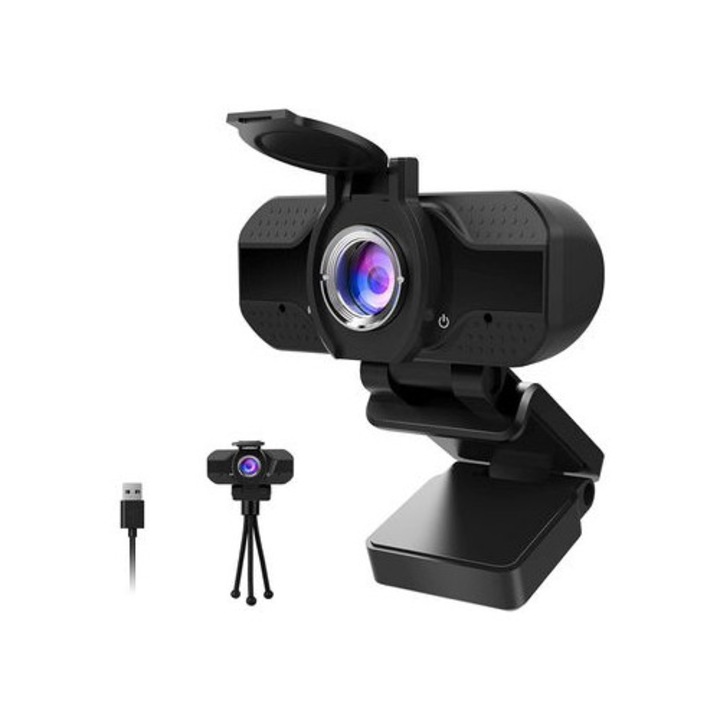 Уеб камера USB 1080P, черна