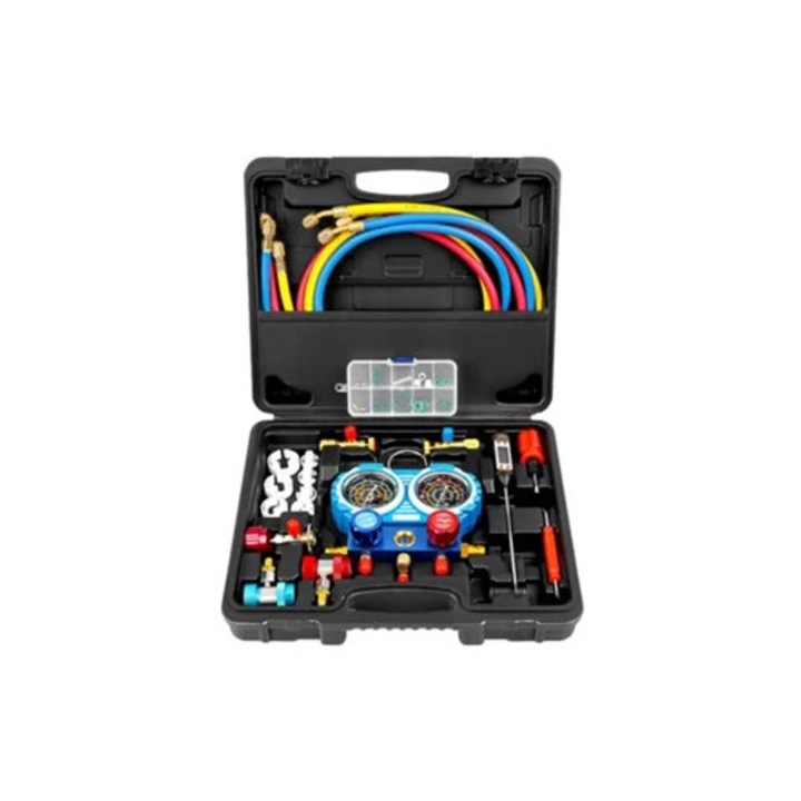 Manométer készlet autóklímához, multifunkcionális tartozékok, különféle hűtőközegek