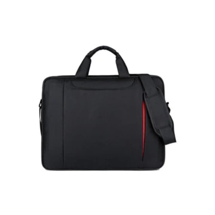 15.6 hüvelykes laptoptáska, nagy kapacitású, vízálló, fekete