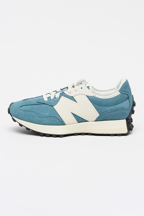 New Balance, Pantofi sport low-cut 327 Classic cu sireturi, Verde persan