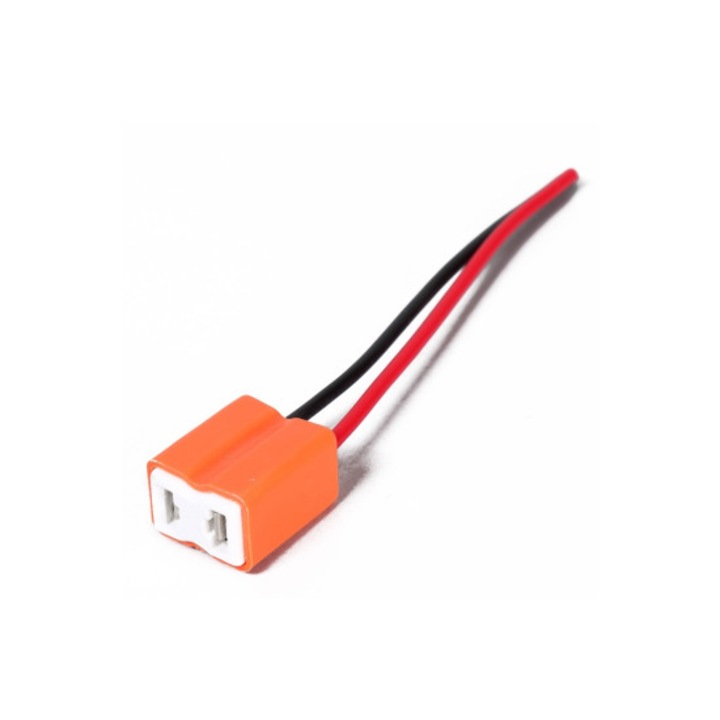 Mufa bec H7 cu soclu ceramic, 2 pini, rosu si negru
