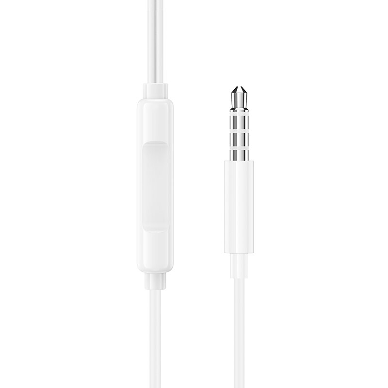 Casti Borofone BM100 Fuente cu microfon, albe, mufa jack 3.5mm