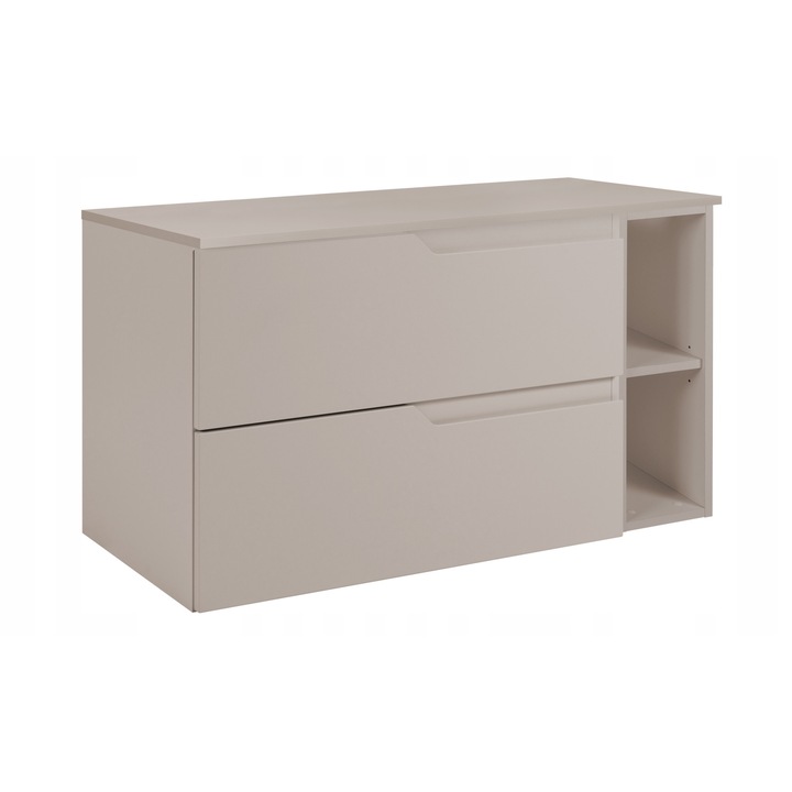 Dulap De Baie, Rodan, Modern, 100x46x57 cm, Material MDF, Suspendat, Masca Lavoar, Blat 100cm, 2 Sertare Inchidere Soft Close, Fara Manere, Margini ABS, Raft Deschis Depozitare, Design Minimalist Elegant, Casmir
