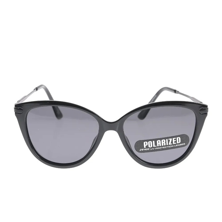 Ochelari de soare cat eye negri cu lentile polarizate UV400