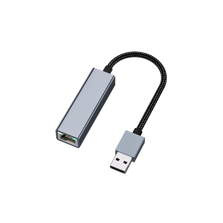 Adaptor Placa Retea USB-A la RJ45, Lwtsrp®, USB 3.1, 1000Mbps, Gri