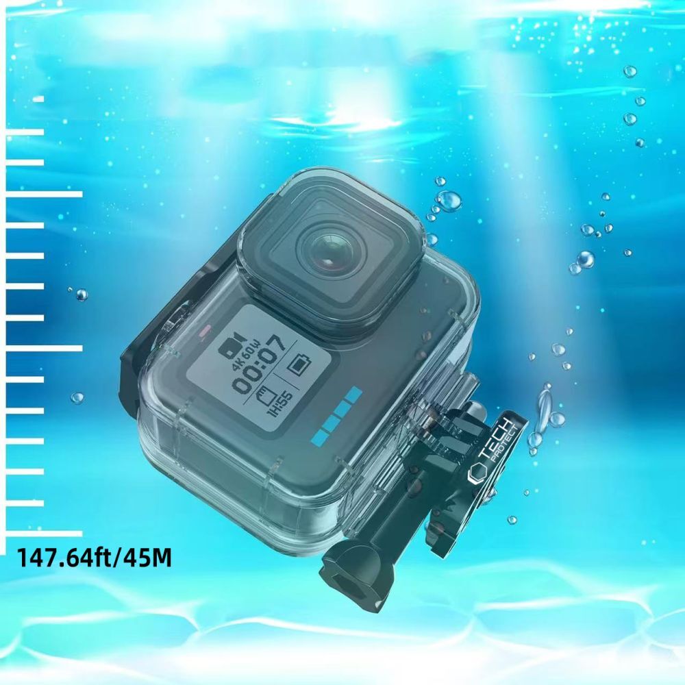 GoPro HERO 9 / 10 / 11 / 12 / 13 - Husă de protecție Tech-Protect impermeabilă, transparentă din plastic