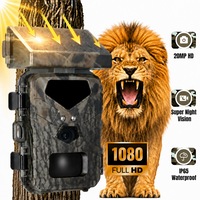 Camera de Vanatoare cu Panou Solar 1080P Excitat®, 20MP, Slot Stocare Card 32GB, Viziune Nocturna cu LED Infrarosu, IP65, Senzor Miscare, Detectie 60°, Camera Supraveghere pentru Vanatoare, Observatie Fauna, Securitate, Camuflaj, camuflaj