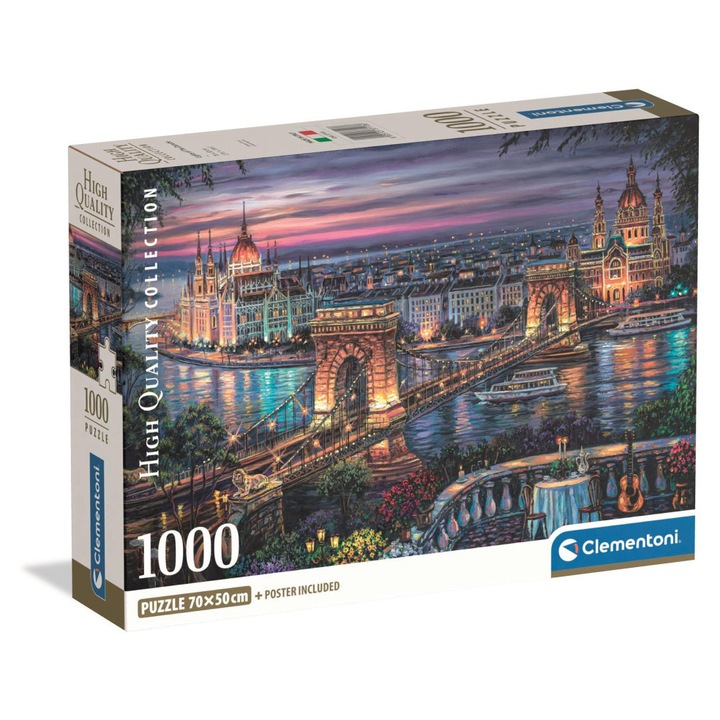 Budapest Lights of the Danube 1000 db-os Compact puzzle Clementoni