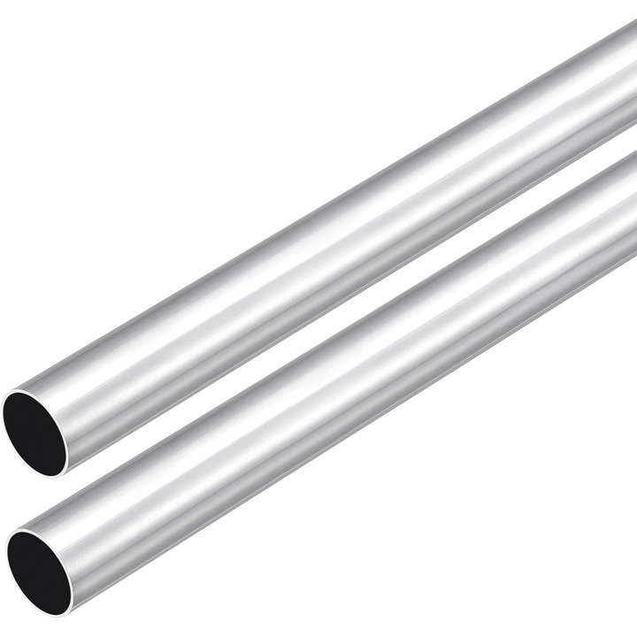 Tub aluminiu 16mm 6063, 300mm lungime, argintiu