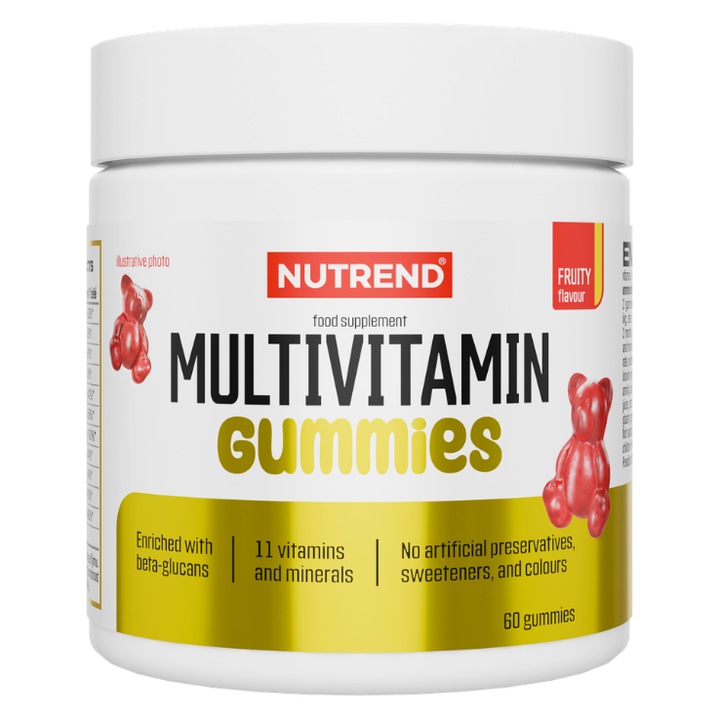 Jeleuri gumate cu vitamine si minerale, Multivitamin Gummies, 60 jeleuri, Nutrend