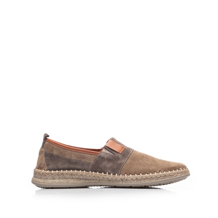 Mocasini barbati din piele naturala, Maro taupe