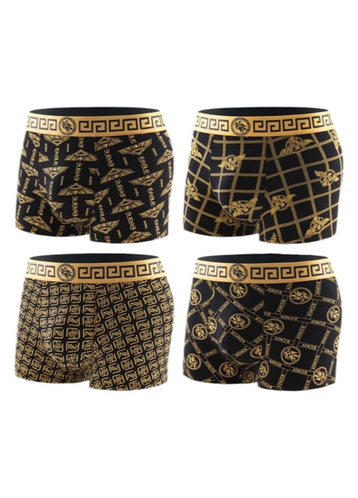 Férfi boxer szett, mintás, többszínű, 2XL INTL, 4 db