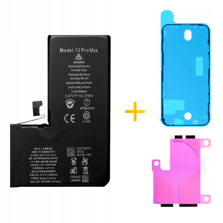 Akkumulátor + tömítés iPhone 13 Pro Max-hoz Nagyobb kapacitás 4750 mAh Nowa