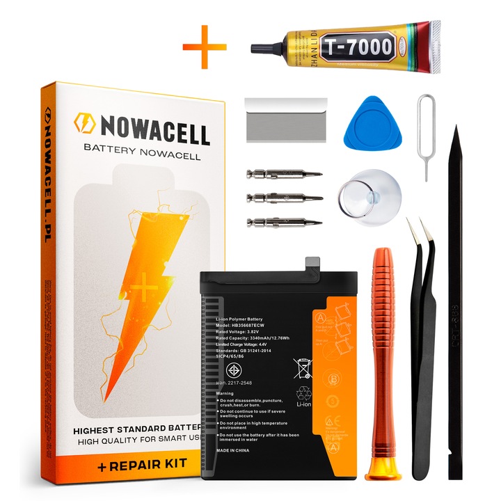 HB356687ECW akkumulátor készlet + ragasztó Huawei P30 Lite 3340 mAh NOWACELL