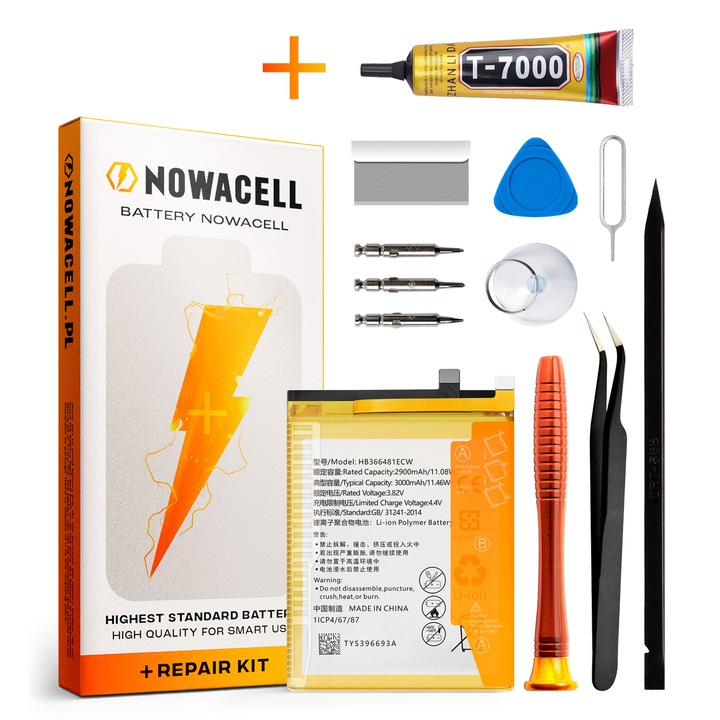 HB366481ECW akkumulátor készlet + ragasztó Huawei P9 3000 mAh NOWACELL