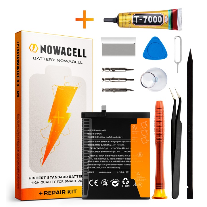 BN53 akkumulátor készlet + ragasztó Xiaomi Redmi Note 9 Pro 5020 mAh akkumulátorhoz