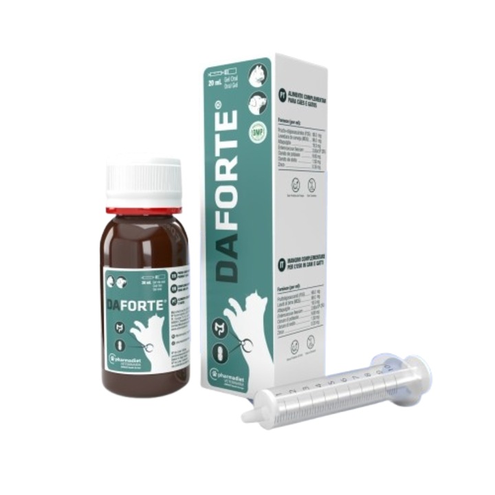Supliment nutritiv pentru echilibrul intestinal la caini si pisici, 20ml DAFORTE PLUS Gel 20ml