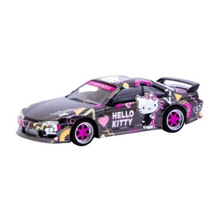 Tarmac Nissan Silvia Hello Kitty 1:64 autómodell, többszínű, fém, lezárt kiadás