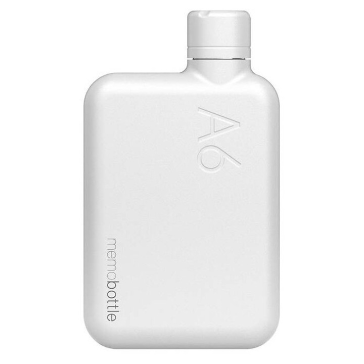 Бутилка за вода Memobottle A6 500 ml, инокс, бяла, компактен дизайн
